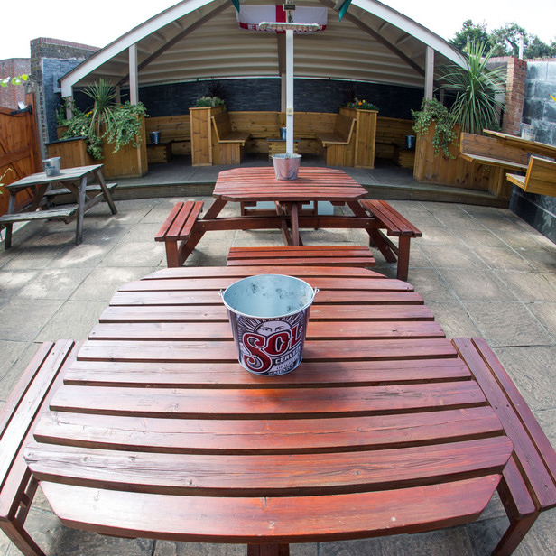 Pic of outside table in beer garden